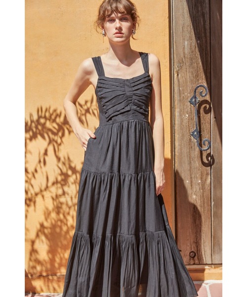 Estella.K ワンピース Kahina Long Dress ギャザリングエアリードレス