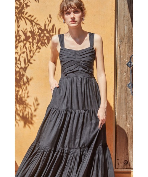 Estella.K ワンピース Kahina Long Dress ギャザリングエアリードレス