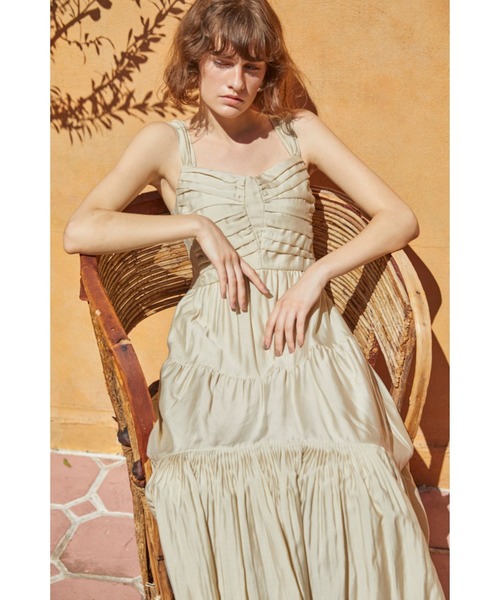 Estella.K ワンピース Kahina Long Dress ギャザリングエアリードレス
