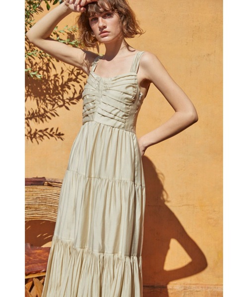 Estella.K ワンピース Kahina Long Dress ギャザリングエアリードレス