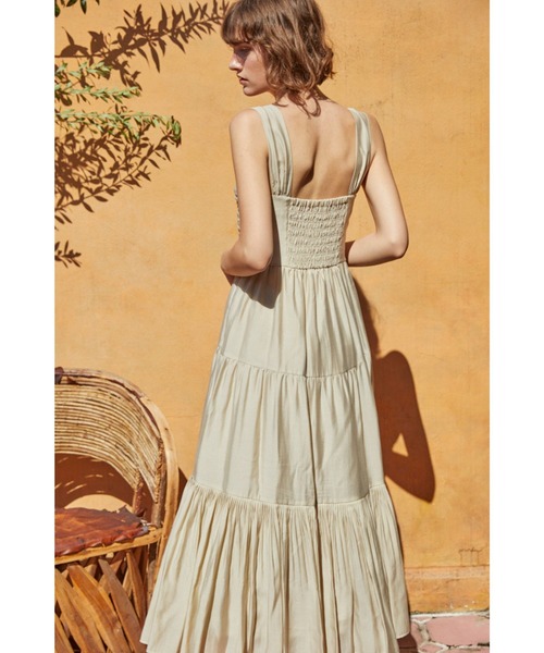 Estella.K ワンピース Kahina Long Dress ギャザリングエアリードレス
