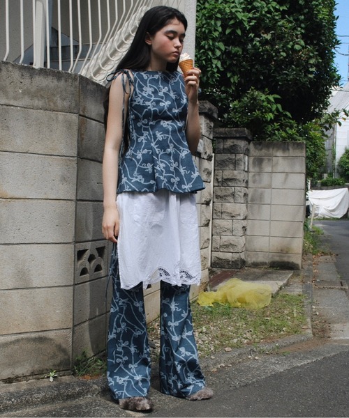 musubore リボンパンツ musubore パンツ side ribbon flare PT / サイドリボンフレア