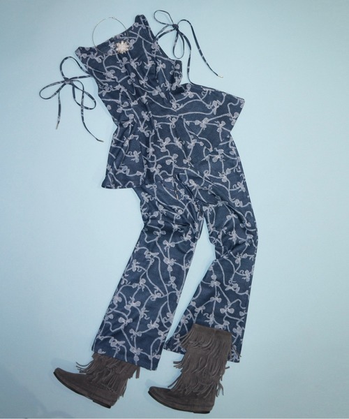 musubore リボンパンツ musubore パンツ side ribbon flare PT / サイドリボンフレア