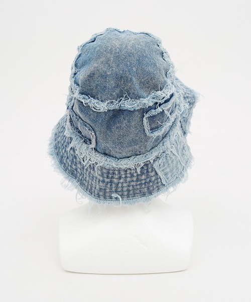 レア　デニムパッチハット 日本製　未使用　美品 帽子 ハット an meets zakka クラッシュフリンジランダムパッチワーク