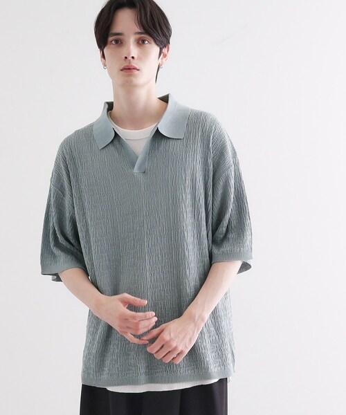 KITH KHM033427 シャドウストライプ スキッパー ポロシャツ L KITH KHM033427 シャドウストライプ スキッパー ポロシャツ L 【公式通販】