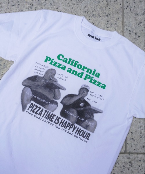 tシャツ FUNG/ファング　And ink/アンドインク　Basic photo tee PIZZA Tシャツ レディース