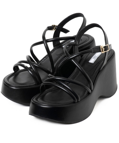 「R&E」 ヒールサンダル M ブラック レディース_画像4