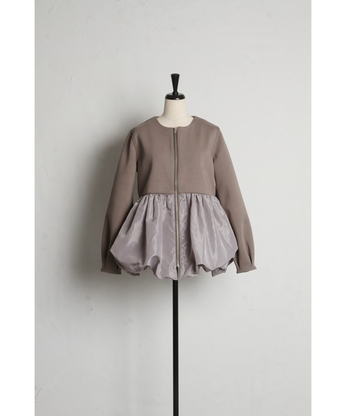 「&. NOSTALGIA」 ジップアップブルゾン M モカ レディース_画像3