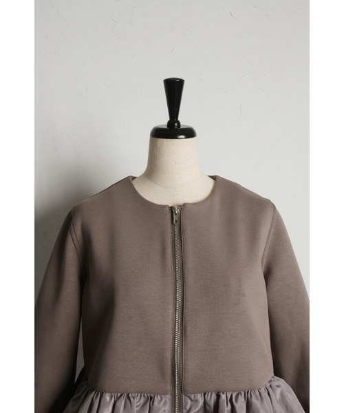 「&. NOSTALGIA」 ジップアップブルゾン M モカ レディース_画像6