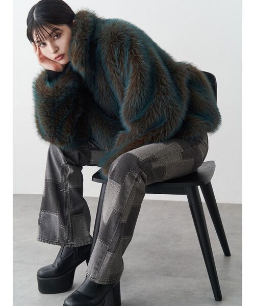 MURUA（ムルーア） ブルゾン アウター MIXフェイクファーブルゾン