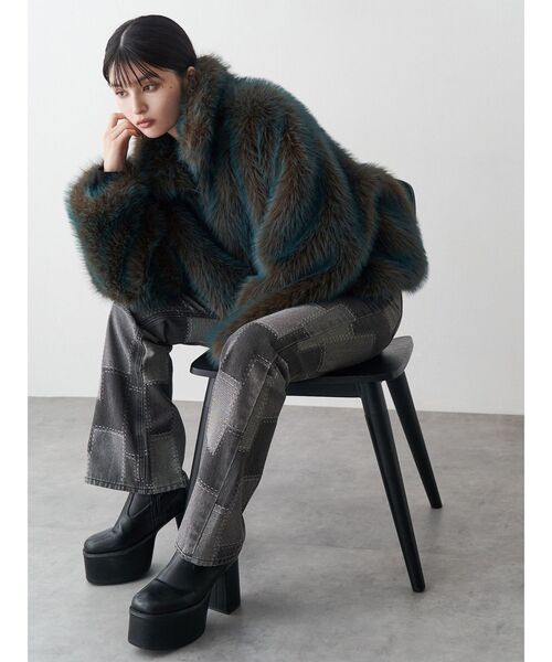 MURUA（ムルーア） ブルゾン アウター MIXフェイクファーブルゾン