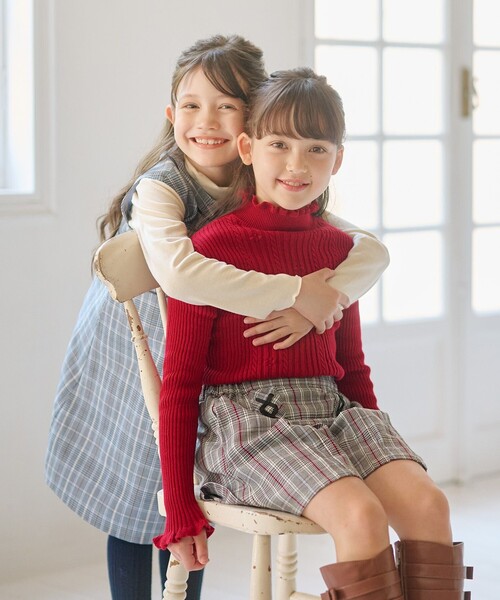 パンツ 「150-160cm」グレンチェック キュロット キッズ 子供服 女の子