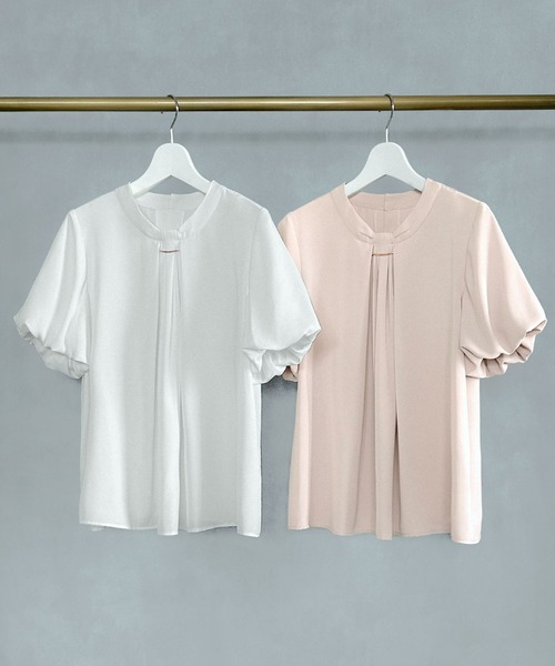 「Flolia」 半袖ブラウス L オフホワイト レディース_画像2