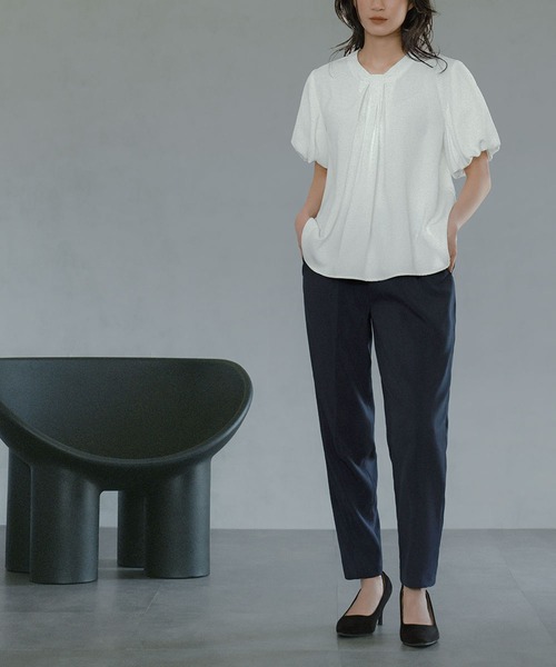 「Flolia」 半袖ブラウス L オフホワイト レディース_画像7