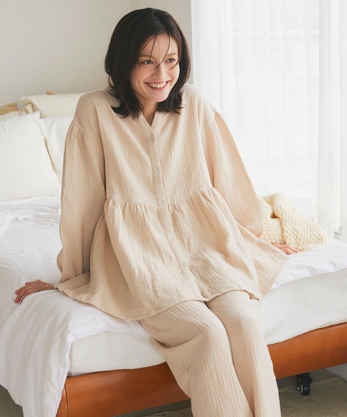 パジャマ ルームウェア 「LAFUKU/ラフク」ゆったり柔らかダブルガーゼ