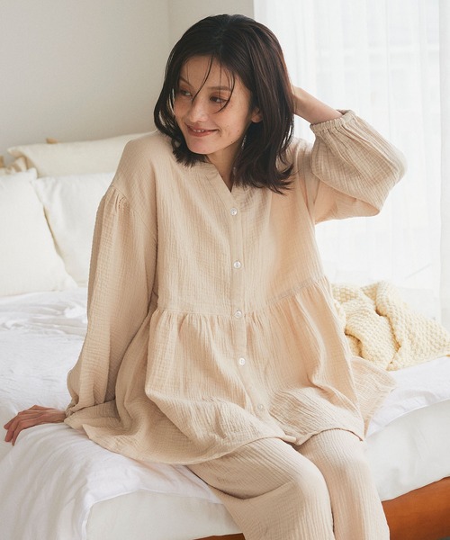 パジャマ ルームウェア 「LAFUKU/ラフク」ゆったり柔らかダブルガーゼ