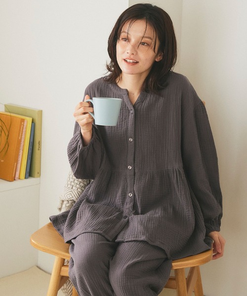 パジャマ ルームウェア 「LAFUKU/ラフク」ゆったり柔らかダブルガーゼ