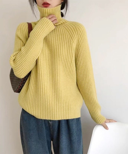 FORSOMEONEリブ編みハイネックニット FORSOMEONEリブ編みハイネック