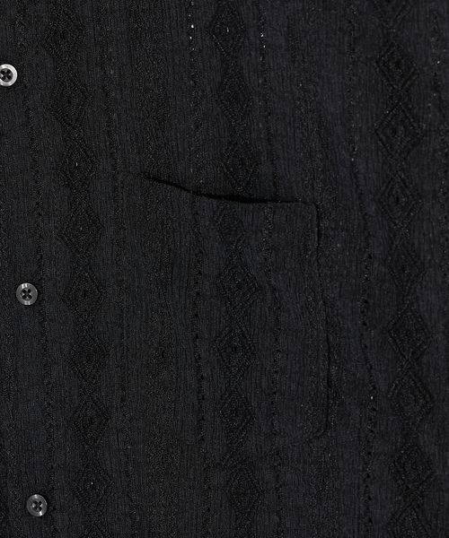 「AH ABAHOUSE」 半袖シャツ 46 ブラック メンズ_画像6