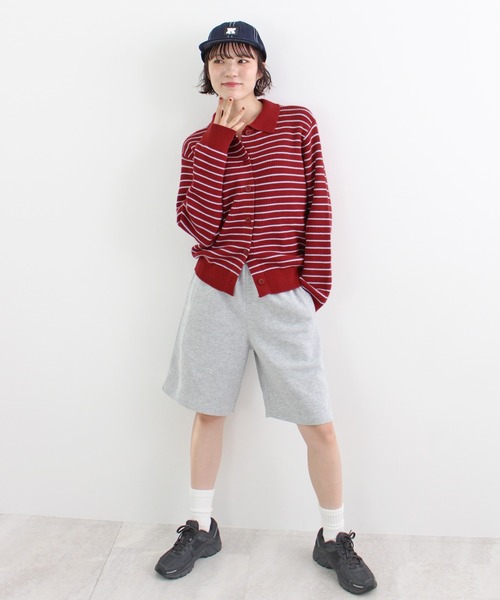ニット セーター 「26SS 新色追加」襟付きボーダーニット レディース
