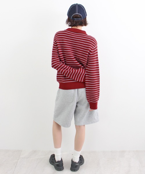 ニット セーター 「26SS 新色追加」襟付きボーダーニット レディース