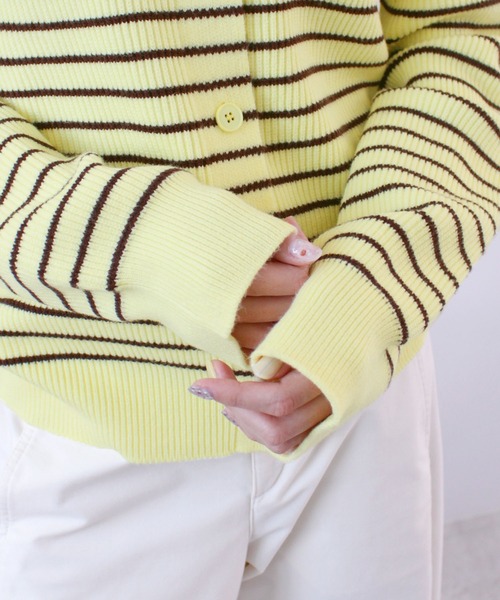 ニット セーター 「26SS 新色追加」襟付きボーダーニット レディース