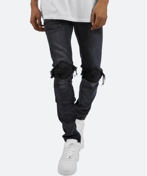 mnml ミニマル　ダメージジーンズ　32 mnml（ミニマル） ダメージ加工デニムパンツ 32 ブルー メンズ