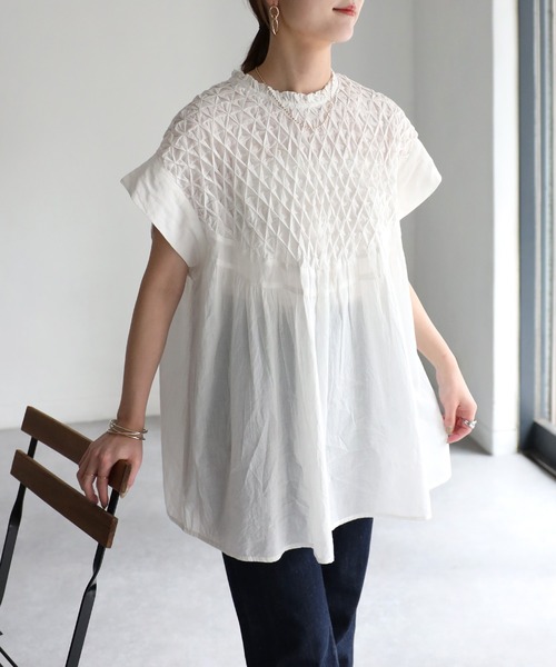 「Riberry」 半袖ブラウス MEDIUM ブラック レディース_画像5