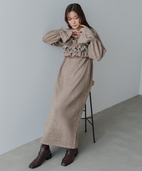 BAB（バブ） ワンピース 「選べるサイズ展開」ビスチェセットニット