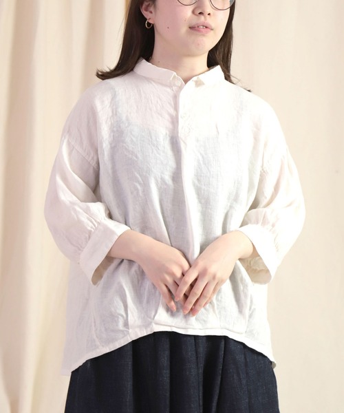 「Brocante」 7分袖ブラウス 2 グリーン レディース_画像4