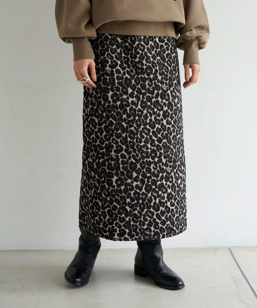 meilmada スカート レオパードジャガードナロースカート : ZOZOTOWN