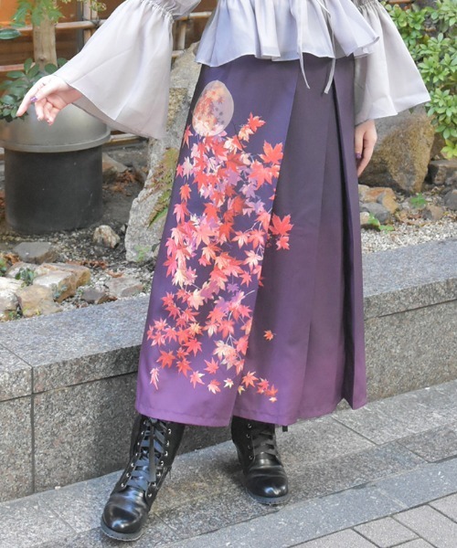 axes femme（アクシーズ ファム） スカート 紅葉柄スカート : ZOZOTOWN