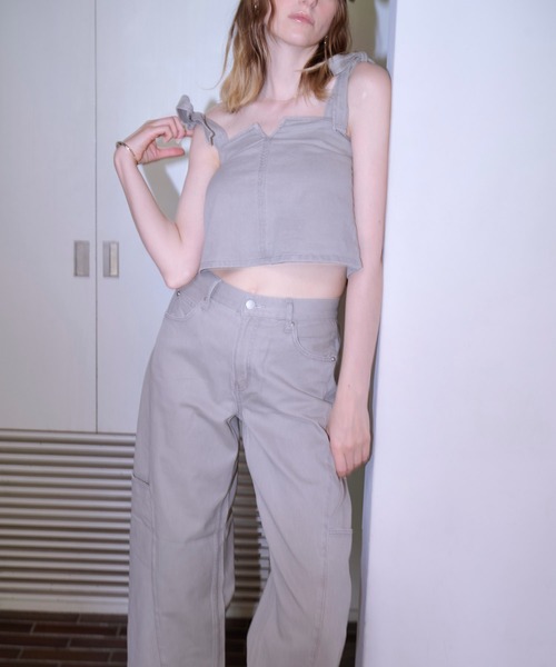 「Lil Ambition」 キャミソール S グレー レディース_画像3