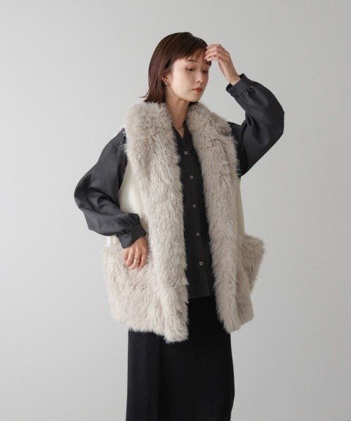 Bou Jeloud（ブージュルード） ベスト ジレ ファームートン切替