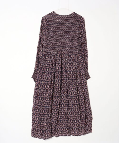 「SOULEIADO」 長袖ワンピース 36 パープル レディース_画像2