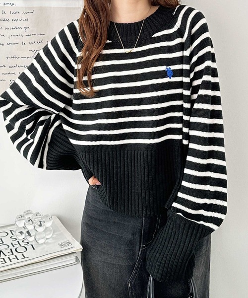 「U.S. POLO ASSN.」 長袖ニット MEDIUM アイボリー レディース_画像8