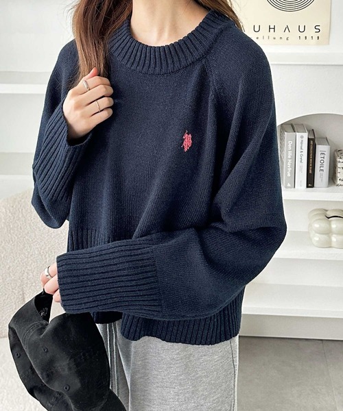 「U.S. POLO ASSN.」 長袖ニット MEDIUM アイボリー レディース_画像9