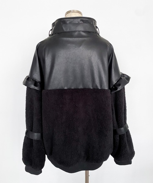 Re：CRYPT（リクリプト） ブルゾン アウター ベルトPU切り替えフェイク