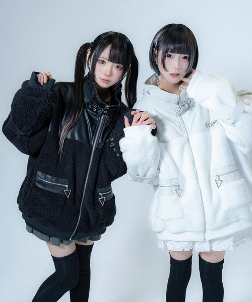 Re：CRYPT（リクリプト） ブルゾン アウター ベルトPU切り替えフェイク