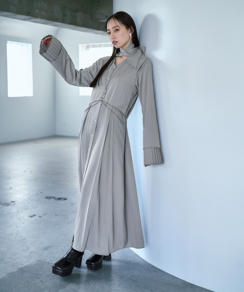 HARE（ハレ） ワンピース カフスレイヤービジューボウタイワンピース