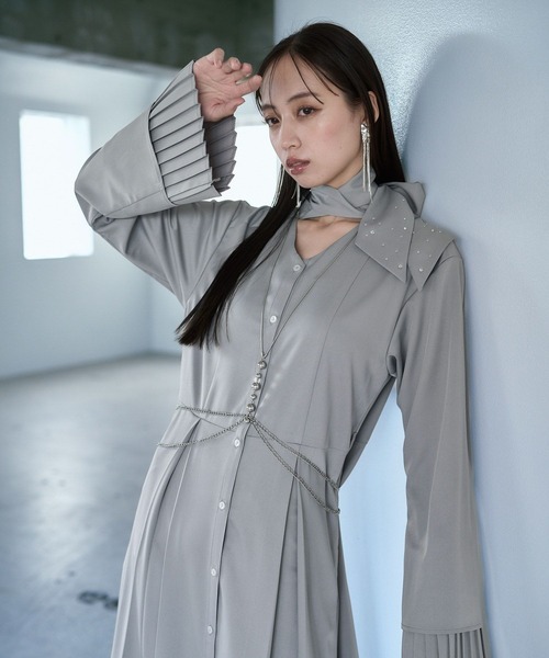 HARE（ハレ） ワンピース カフスレイヤービジューボウタイワンピース