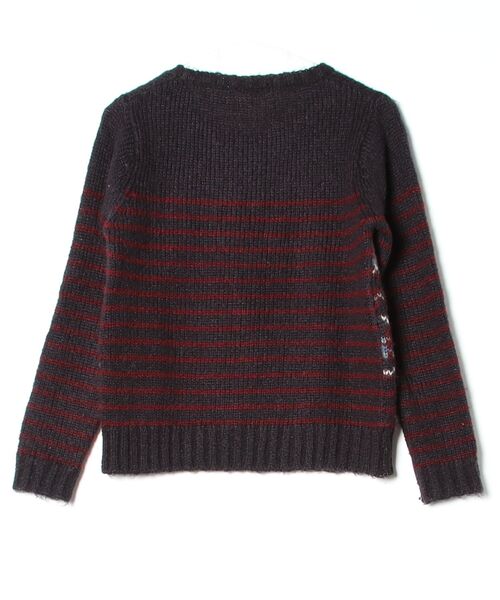 「chambre de charme」 ボーダー柄長袖ニット FREE ブラック レディース_画像2