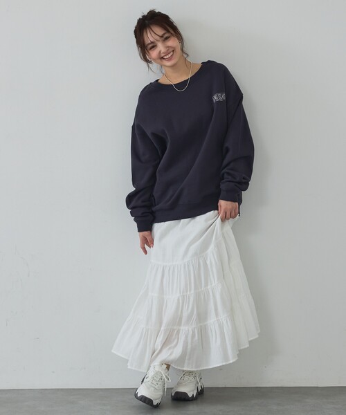 abahouse mavieペチ付きティアードスカート ペチ付き】ティアードスカート/春服/夏服/マキシ/レイヤード｜abahouse