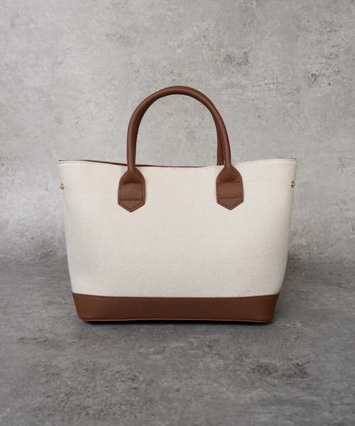SHE HER HER HERS トートバッグ ベルトアクセントキャンバス切替トート