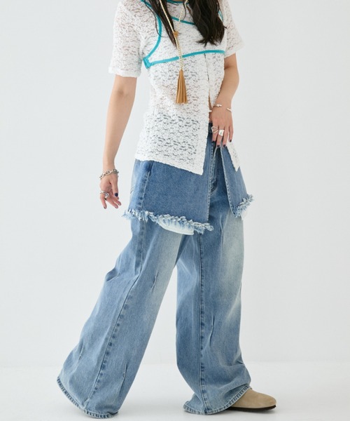 MIRROR STOKE ワイドパンツ ジーンズ デニム デニムパンツ 「ZOZO限定