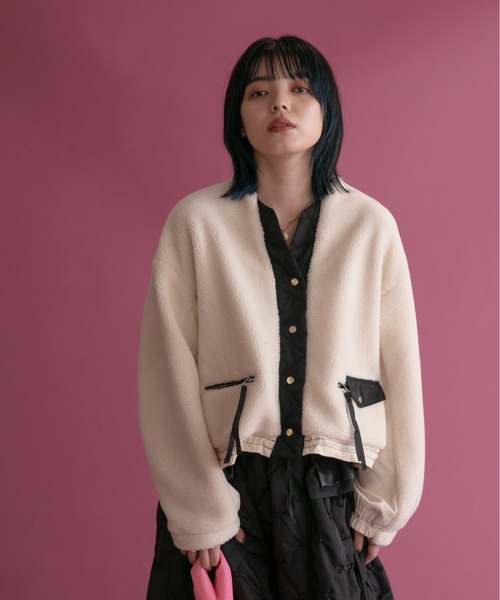 「Eimee Law」 ノーカラージャケット 38 ライトグレー レディースの画像