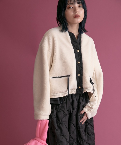 「Eimee Law」 ノーカラージャケット 38 ライトグレー レディースの画像