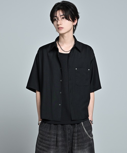 ADRER（アドラー） シャツ Cropped Regular Collar Short Sleeve Shirt