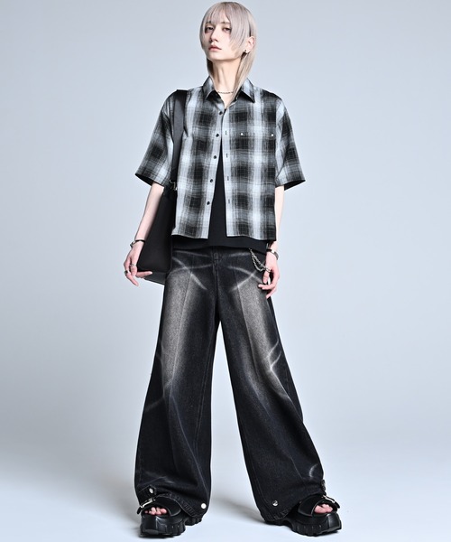 ADRER（アドラー） シャツ 半袖 Cropped Regular Collar Short Sleeve