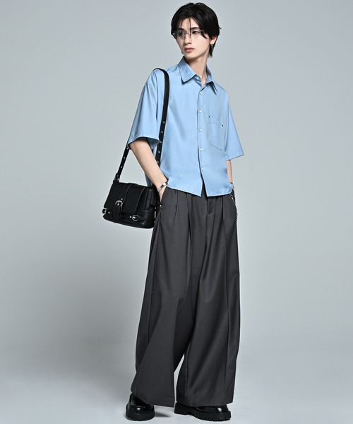 ADRER（アドラー） シャツ Cropped Regular Collar Short Sleeve Shirt